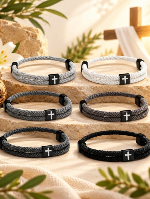 Easter woven cross bracelet